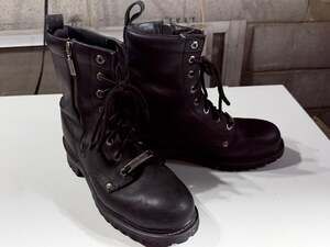 Harley-Davidson Men's Black Leather Lace-Up Motorcycle Boots, Stock No. 91028